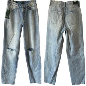 NEW WILD FABLE High Rise Straight Distressed Denim Jeans Light Blue Wash Size 2